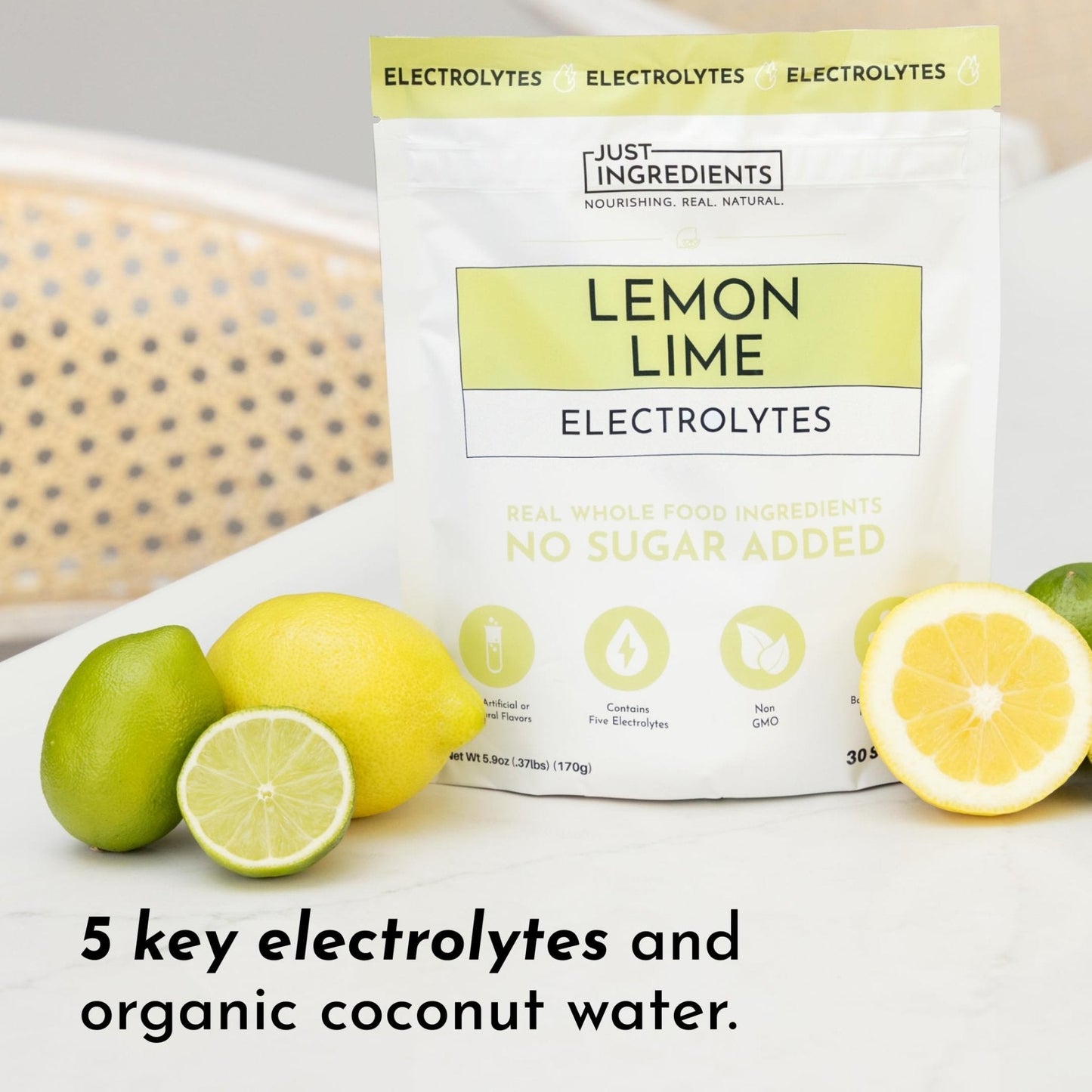 Lemon Lime Electrolytes – 30‑Serving Hydration Drink Mix with Coconut Water, Sea Salt, and Trace Minerals – Supports Energy, Recovery, and Electrolyte Balance* - Maple Wellness Supplements