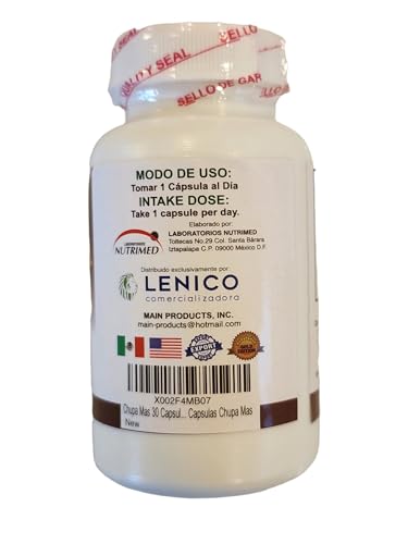 Lenico Comercializadora ChupaMas 60 Capsules Ginger, Green Tea, Prune, Artichoke - Maple Wellness Supplements