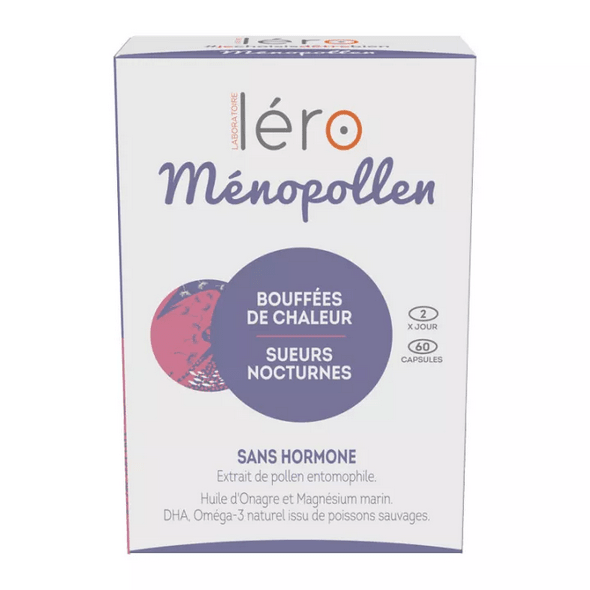 Léro Menopollen Hot flashes - Night sweats - 60 Capsules - Maple Wellness Supplements