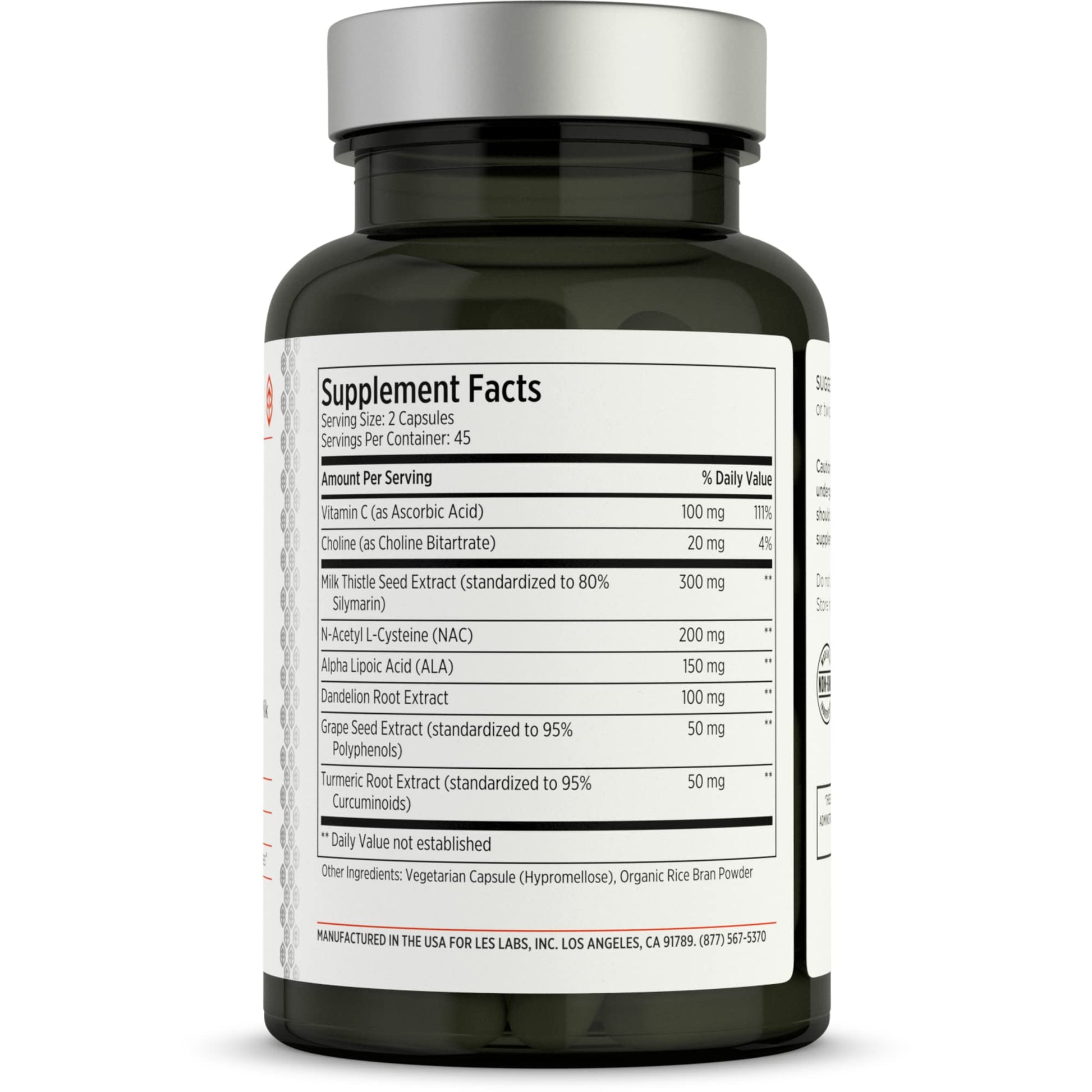 LES Labs Liver Support – Promotes Healthy Liver Function, Glutathione Production & Detoxification – Milk Thistle, NAC, ALA & Dandelion Extracts – Non-GMO Supplement – 90 Capsules - Maple Wellness Supplements