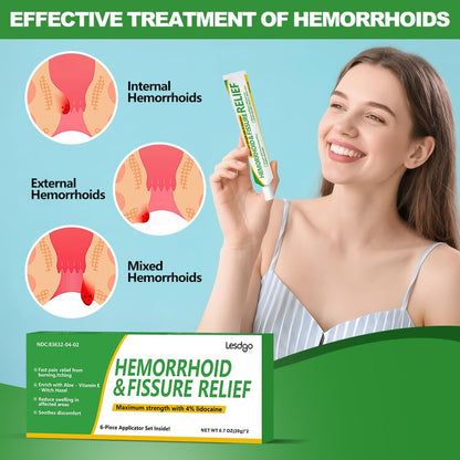 Lesdgo Hemorrhoidal Ointment(1 Pack),Hemorrhoid and Fissure Cream Witch Hazel Maximum Strength Pain Relief,for Itching and Swelling - Maple Wellness Supplements