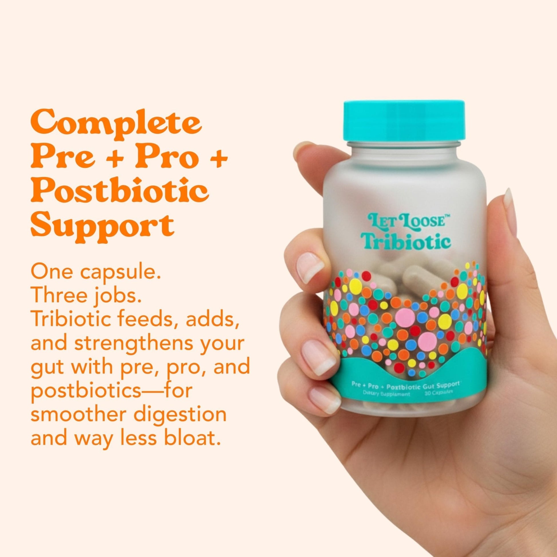 Let Loose Daily Tribiotic Pills - Probiotics, Prebiotics, and Postbiotics to Feed Your Microbiome and Support Smooth Daily Digestion, Gut Health, - Maple Wellness Supplements