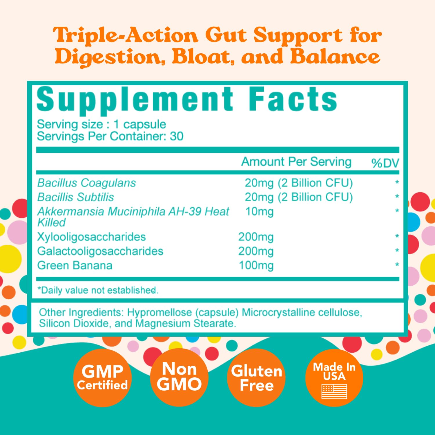 Let Loose Daily Tribiotic Pills - Probiotics, Prebiotics, and Postbiotics to Feed Your Microbiome and Support Smooth Daily Digestion, Gut Health, - Maple Wellness Supplements