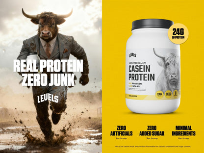 Levels 100% Micellar Casein Protein, Hormone Free, Vanilla Bean, 2LB - Maple Wellness Supplements