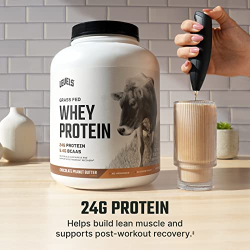 Levels Grass Fed 100% Whey Protein, No GMOs, Chocolate Peanut Butter, 5LB - Maple Wellness Supplements