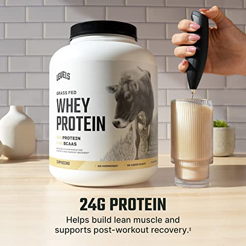 Levels Grass Fed 100% Whey Protein, No Hormones, Cappuccino, 5LB - Maple Wellness Supplements