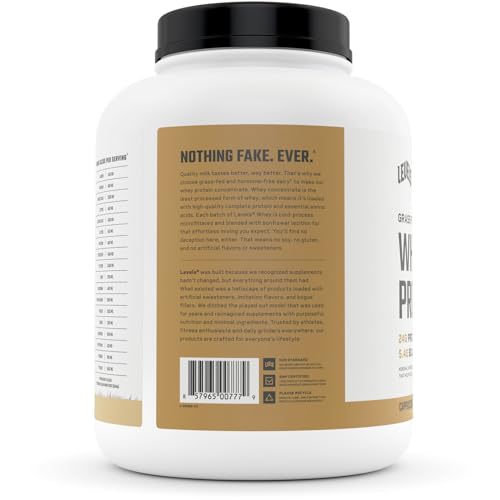 Levels Grass Fed 100% Whey Protein, No Hormones, Cappuccino, 5LB - Maple Wellness Supplements