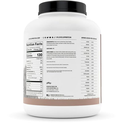 Levels Grass Fed 100% Whey Protein, No Hormones, Chocolate Mocha, 5LB - Maple Wellness Supplements