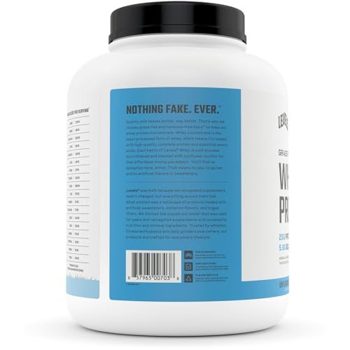 Levels Grass Fed 100% Whey Protein, No Hormones, Unflavored, 5LB - Maple Wellness Supplements