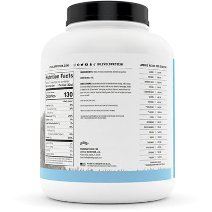 Levels Grass Fed 100% Whey Protein, No Hormones, Unflavored, 5LB - Maple Wellness Supplements