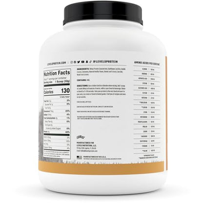 Levels Grass Fed 100% Whey Protein, No Hormones, Vanilla Cinnamon, 5LB - Maple Wellness Supplements