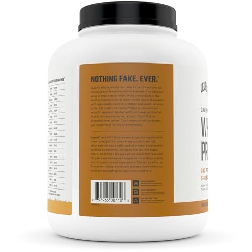 Levels Grass Fed 100% Whey Protein, No Hormones, Vanilla Cinnamon, 5LB - Maple Wellness Supplements