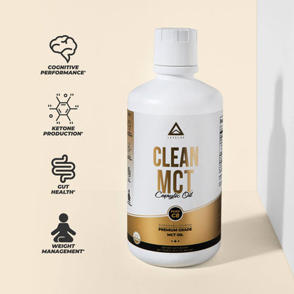 LevelUp Clean MCT Oil - 100% Caprylic C8 for Energy, Focus, Weight Management - Maple Wellness Supplements