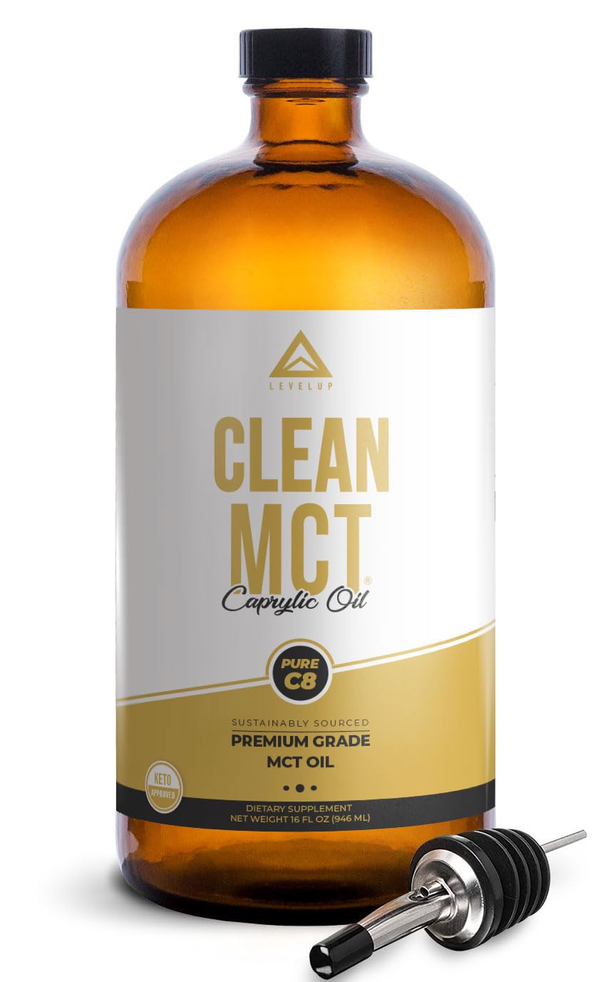 LevelUp Clean MCT Oil - 100% Caprylic C8 for Energy, Focus, Weight Management - Maple Wellness Supplements