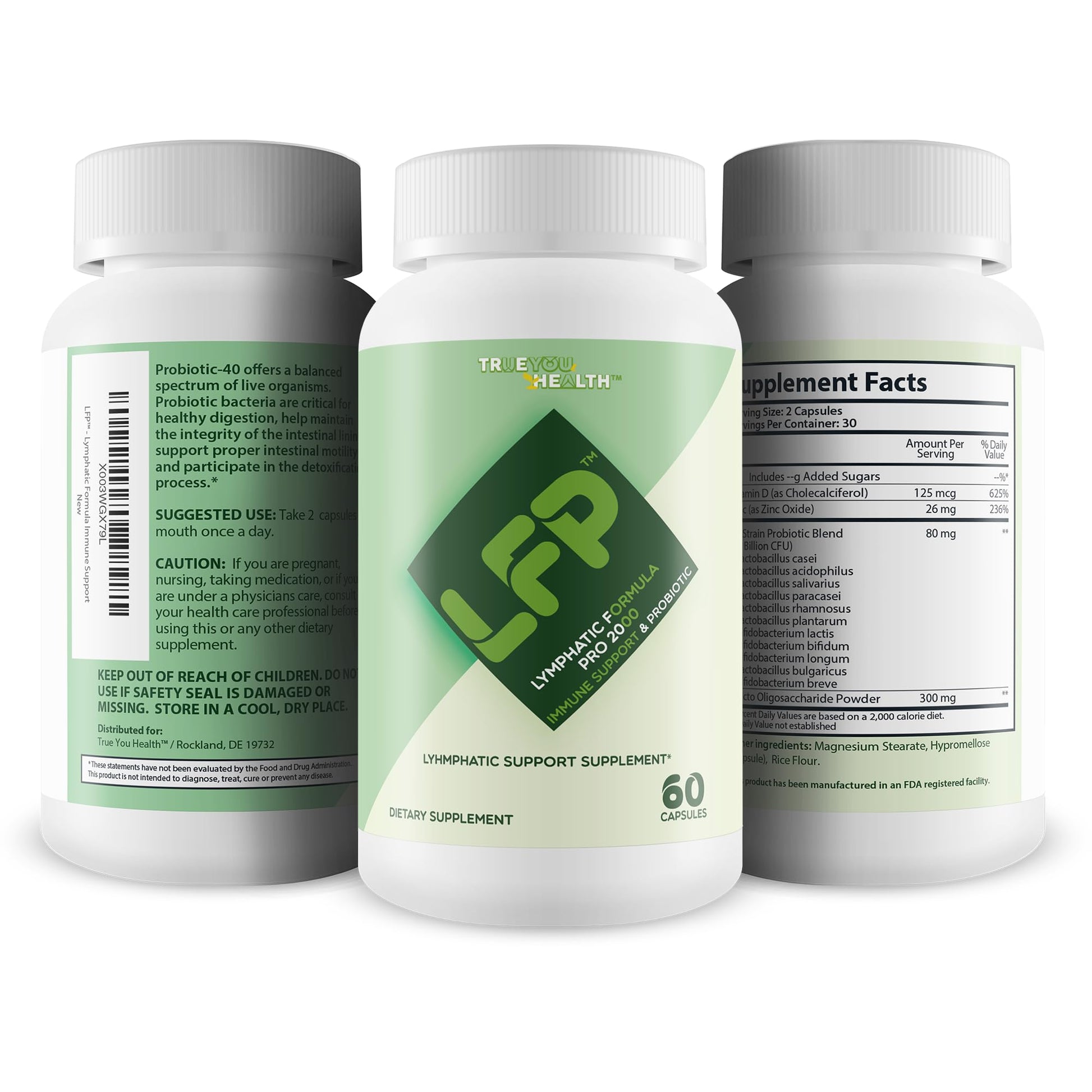 LFP - Lymphatic Formula Pro 2000 Immune Support & Probiotic - Lymphatic Support Supplement to Promote Healthy Immune System & Lymphatic Function - Aid Immune Response, Gut Health, & Overall Health - Maple Wellness Supplements