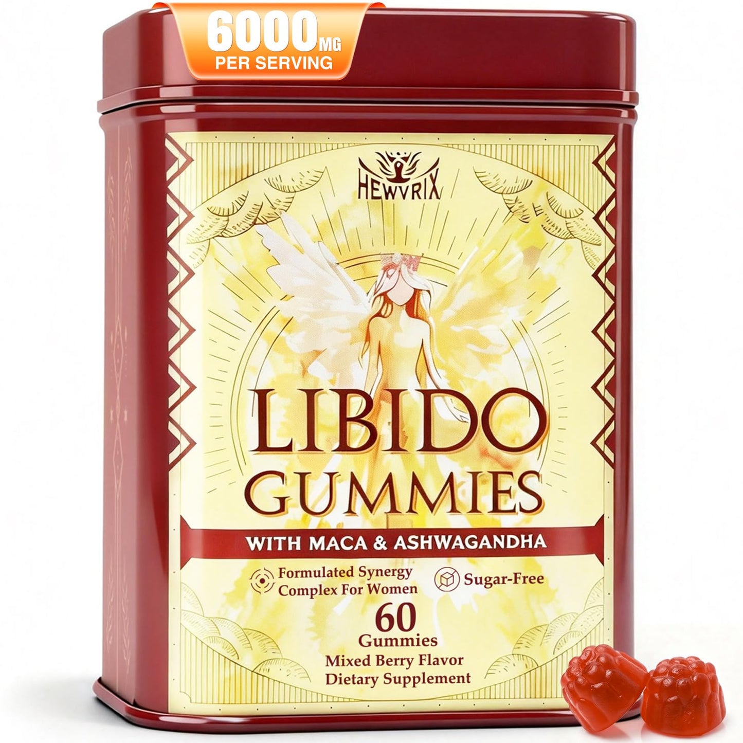 Libido Booster for Women with 1500mg Maca & 1000mg Ashwagandha, Vitamin D & B6, for Energy, Mood - Strongest Female Libido Booster + Hormone Balance for Women Cortisol Reducer | 0 Sugar, 60 Gummies - Maple Wellness Supplements