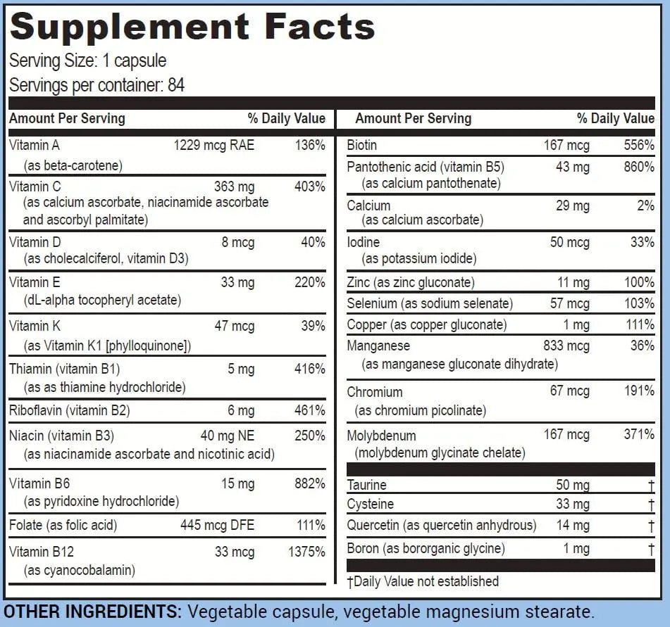 Life Enhancement One-Per-Meal Radical Shield - Multi-Antioxidant, Multivitamin and Multimineral Supplement - 84 Servings - Maple Wellness Supplements