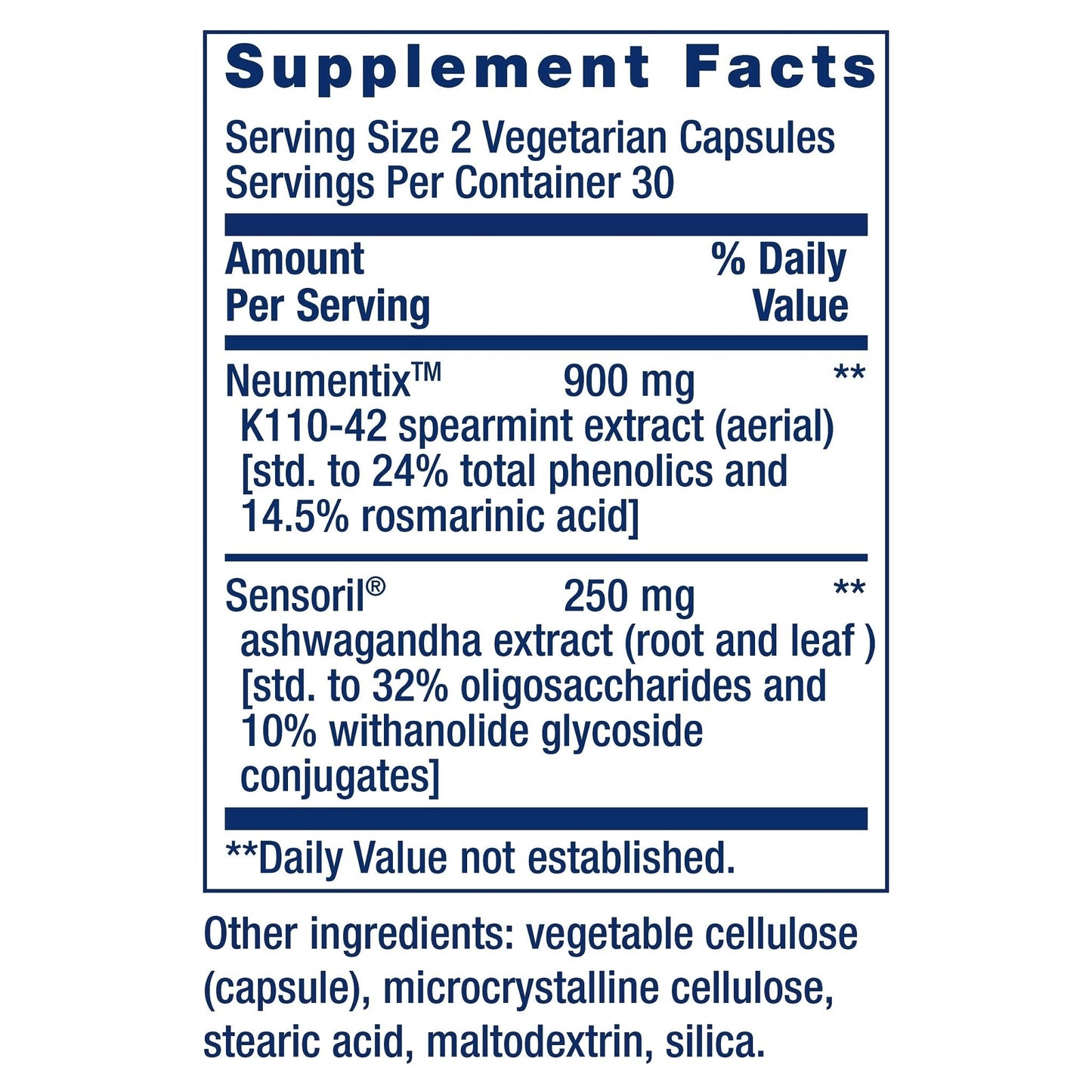 Life Extension Ashwagandha Plus Calm & Focus, ashwagandha Extract, Spearmint Extract, Focus, Attention, Relaxation, Advanced Formula, 60 Vegetarian Capsules - Maple Wellness Supplements