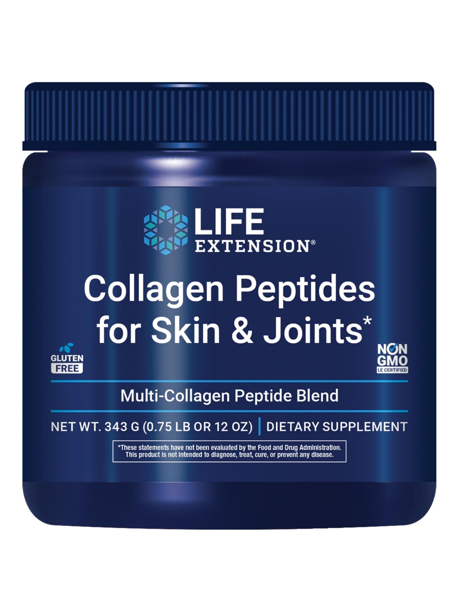 Life Extension Collagen Peptides for Skin & Joints, Collagen Types I, II & III in an Easy-Mix Powder, Gluten Free, Non-GMO, net Weight 343 Grams - Maple Wellness Supplements