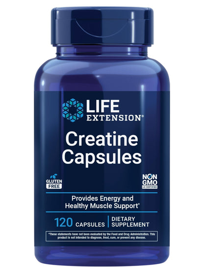 Life Extension Creatine Capsules – Creatine Monohydrate – Promotes Strength, Lean Muscle, Healthy Endurance – Non-GMO, Gluten-Free – 120 Capsules - Maple Wellness Supplements