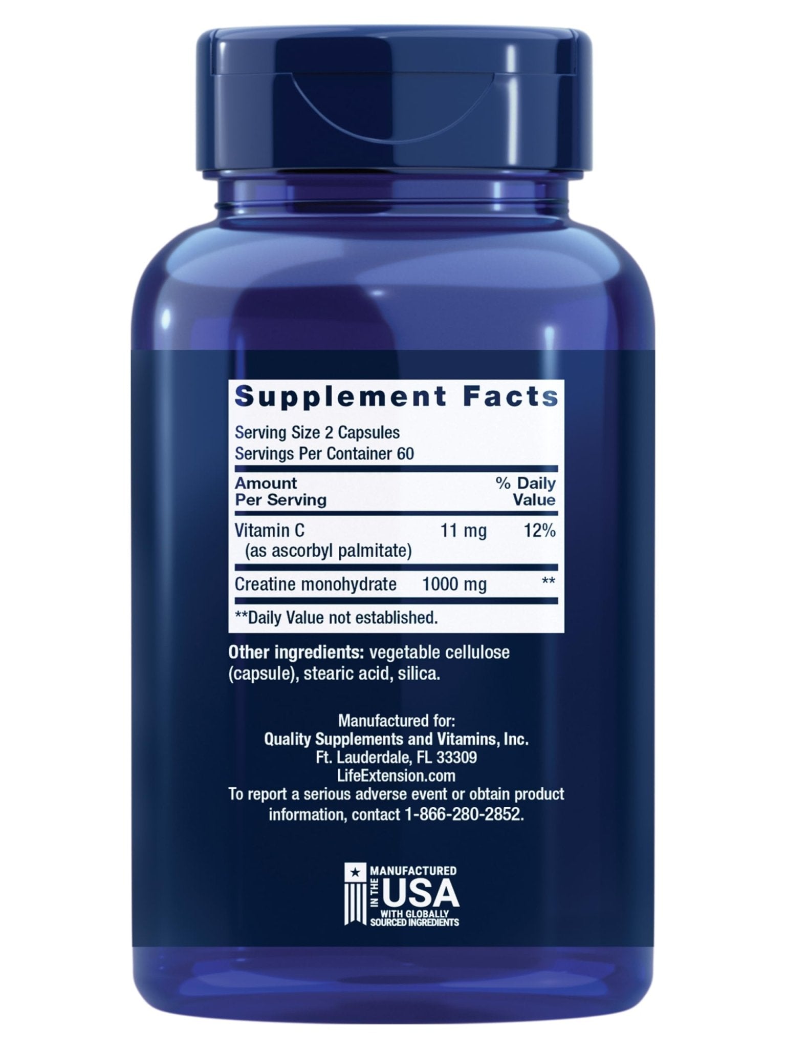 Life Extension Creatine Capsules – Creatine Monohydrate – Promotes Strength, Lean Muscle, Healthy Endurance – Non-GMO, Gluten-Free – 120 Capsules - Maple Wellness Supplements