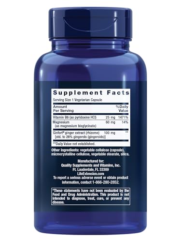 Life Extension Daily PMS Relief, Menstrual Comfort Supplement, PMS-Related Cramps, Lower Back discomfort, Mood, Ginger, Magnesium, B6, Gluten-Free, Non-GMO, 60 Capsules - Maple Wellness Supplements