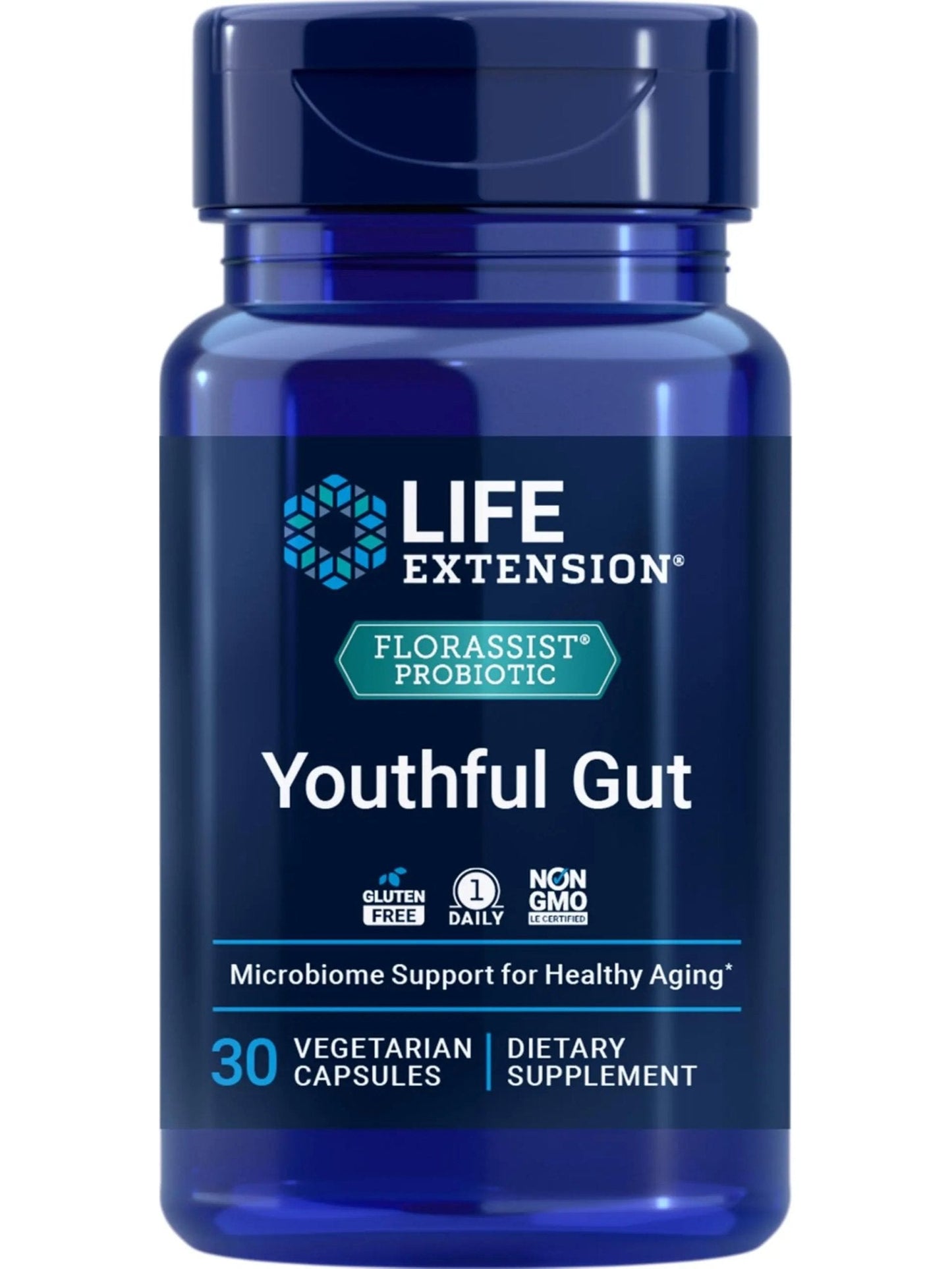 Life Extension FLORASSIST® Probiotic Youthful Gut, Healthy Aging Supplement, postbiotic and probiotic Blend, Heart and Gut Health, Non-GMO, 1-Daily, Gluten-Free, Vegetarian, 30 Capsules - Maple Wellness Supplements