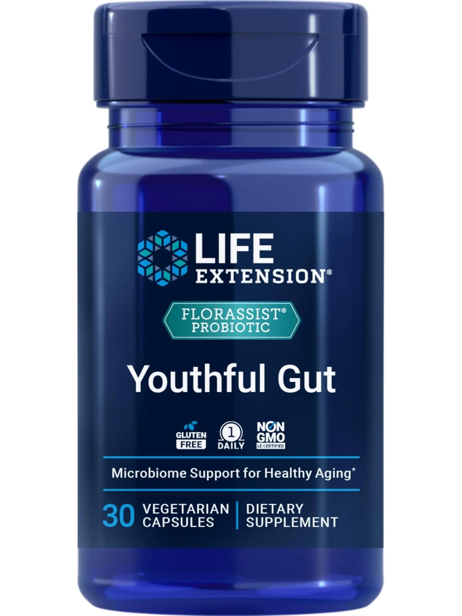 Life Extension FLORASSIST® Probiotic Youthful Gut, Healthy Aging Supplement, postbiotic and probiotic Blend, Heart and Gut Health, Non-GMO, 1-Daily, Gluten-Free, Vegetarian, 30 Capsules - Maple Wellness Supplements
