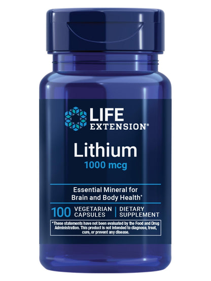 Life Extension Lithium, 1000 mcg – Lithium Orotate – Helps Maintain Cognitive Function & Memory – Low-Dose Formula – Non-GMO, Gluten-Free, - Maple Wellness Supplements