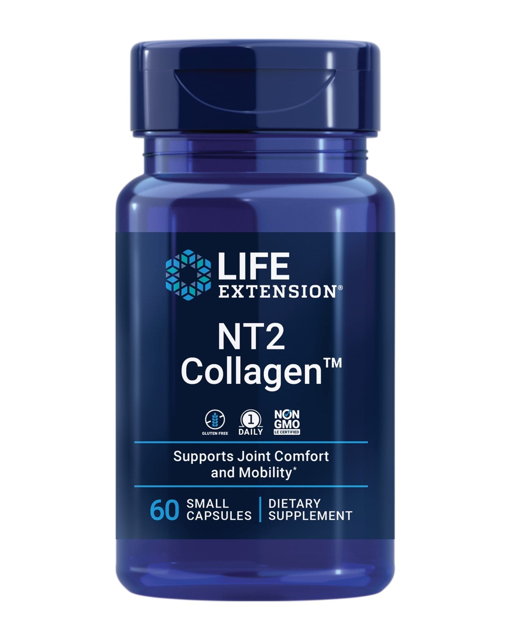 Life Extension NT2 Collagen™, Joint Health Supplement for Joint Comfort & Mobility, Gluten-Free, Non-GMO, 1 Daily, 60 Small Capsules - Maple Wellness Supplements