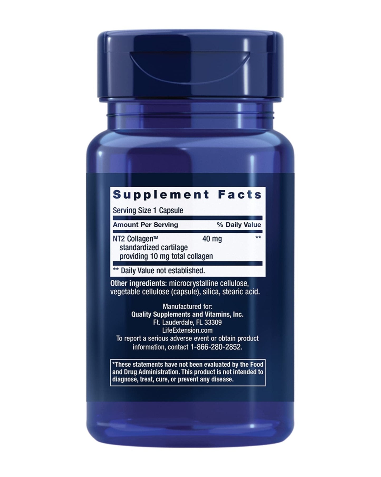 Life Extension NT2 Collagen™, Joint Health Supplement for Joint Comfort & Mobility, Gluten-Free, Non-GMO, 1 Daily, 60 Small Capsules - Maple Wellness Supplements