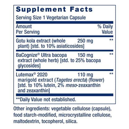 Life Extension Quick Brain Nootropic, Fast Thinking, Learning, Concentration, Lutein, zeaxanthin, gotu kola, bacopa, Gluten Free, Non-GMO, Vegetarian, 1 Daily, 30 Capsules, (Pack of 2) - Maple Wellness Supplements