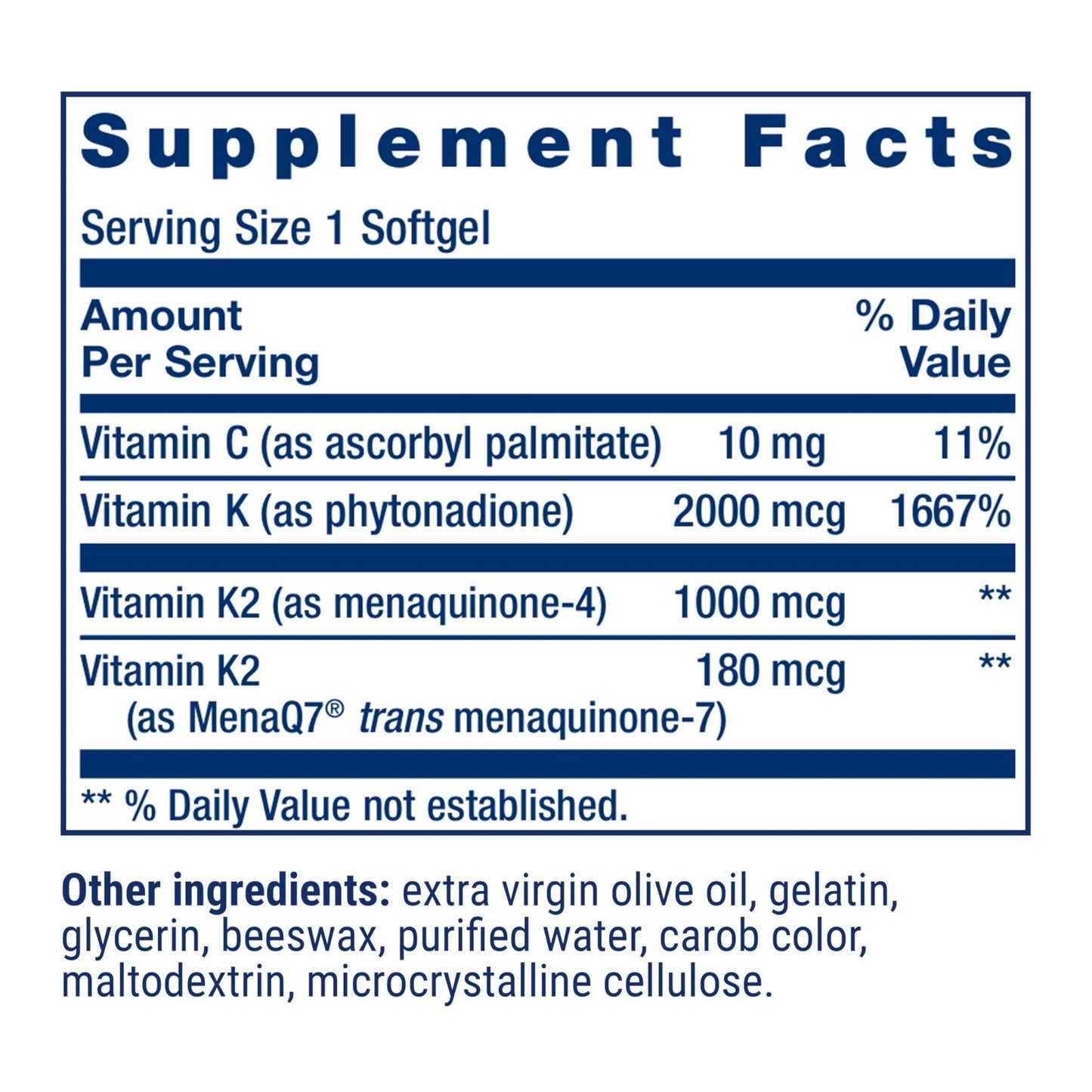 Life Extension Super K, Vitamin K Supplement, 2000 Mcg Vitamin K and 1180 Mcg Vitamin K2, Heart Health, Once-Daily, 90 Softgels - Maple Wellness Supplements