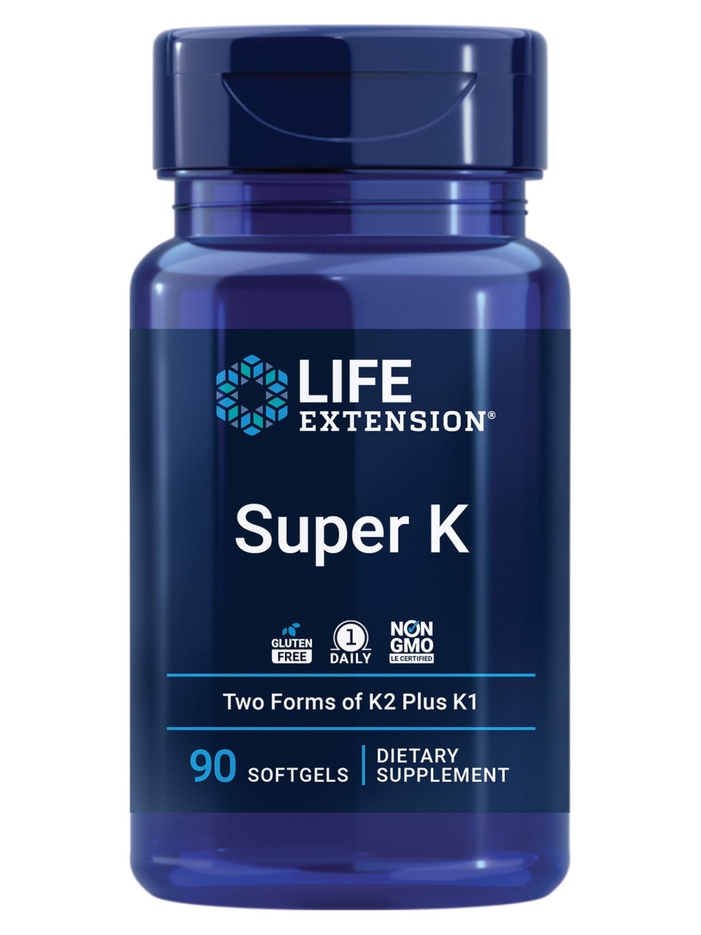 Life Extension Super K, Vitamin K Supplement, 2000 Mcg Vitamin K and 1180 Mcg Vitamin K2, Heart Health, Once-Daily, 90 Softgels - Maple Wellness Supplements