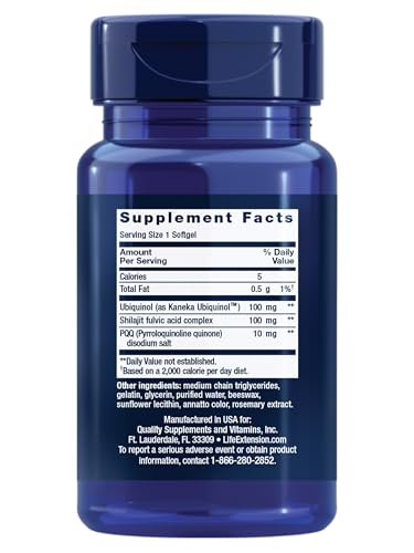 Life Extension Super Ubiquinol CoQ10 with PQQ, coenzyme Q10, pyrroloquinoline Quinone, Heart Health Supplement, Maximum Absorption - Maple Wellness Supplements