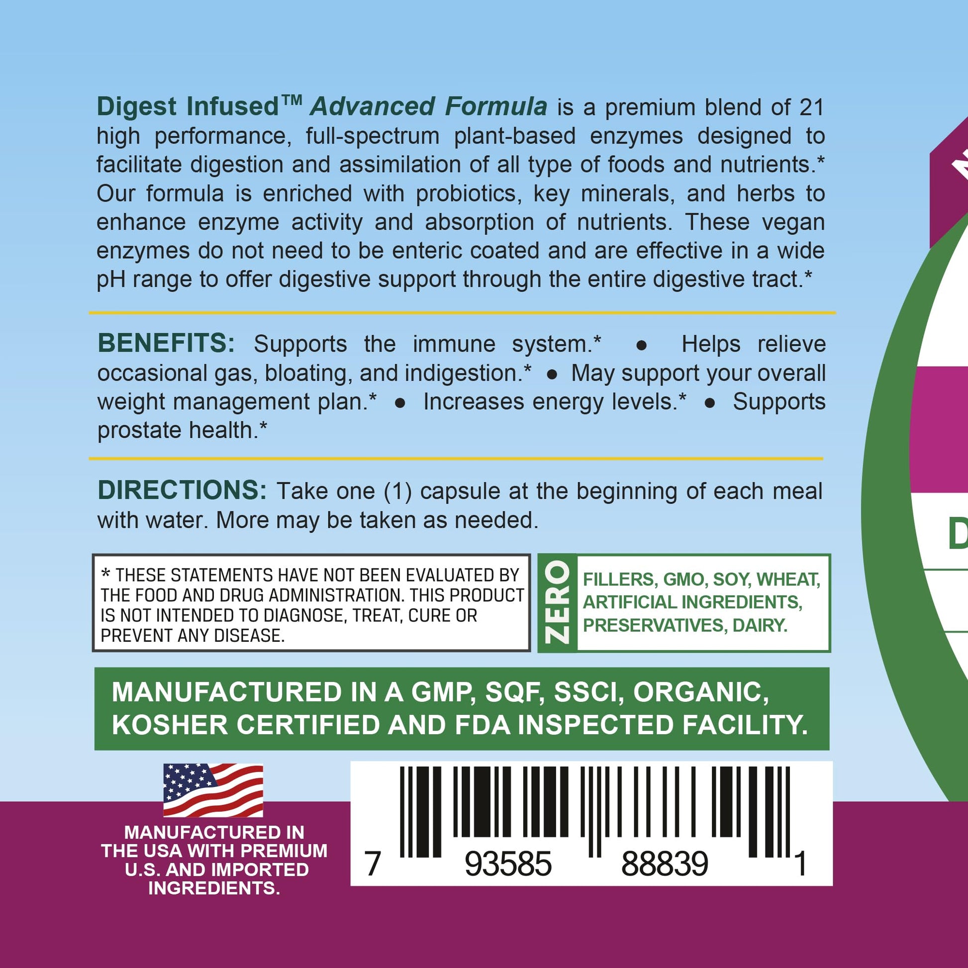 Life Infused Digestive Enzymes with Probiotics – 21 Plant-Based Enzymes with Bromelain, Papain, Amylase & Protease – Digestive Support for Gas & Bloating – - Maple Wellness Supplements