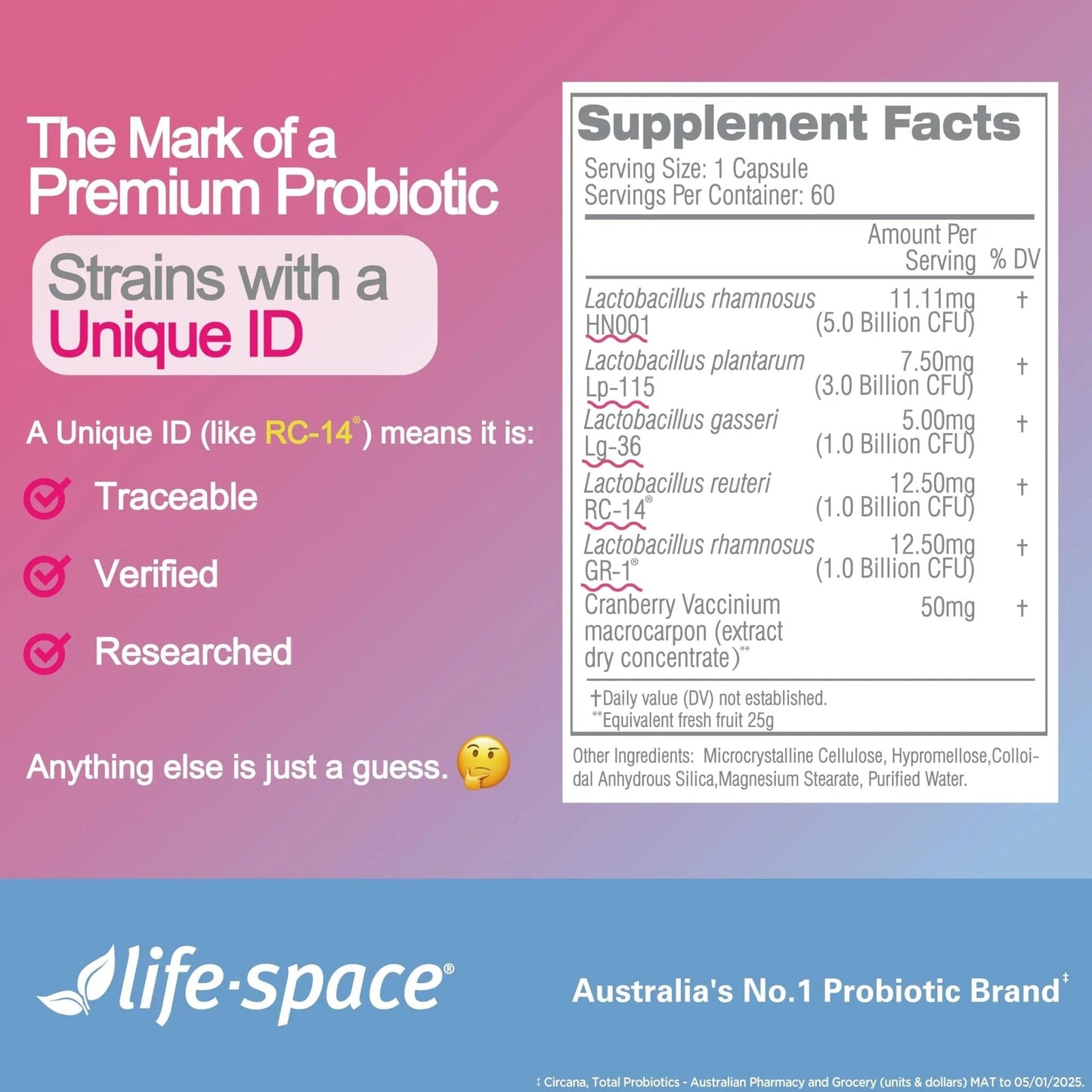 Life-Space Urogen Probiotics for Women, Probiotics+Cranberry, 2 Month Serving, Women's Probiotic for PH Balance, Urinary Tract, Digestive & Immune Health, Lactobacillus reuteri, Non-GMO, 60 Ct - Maple Wellness Supplements