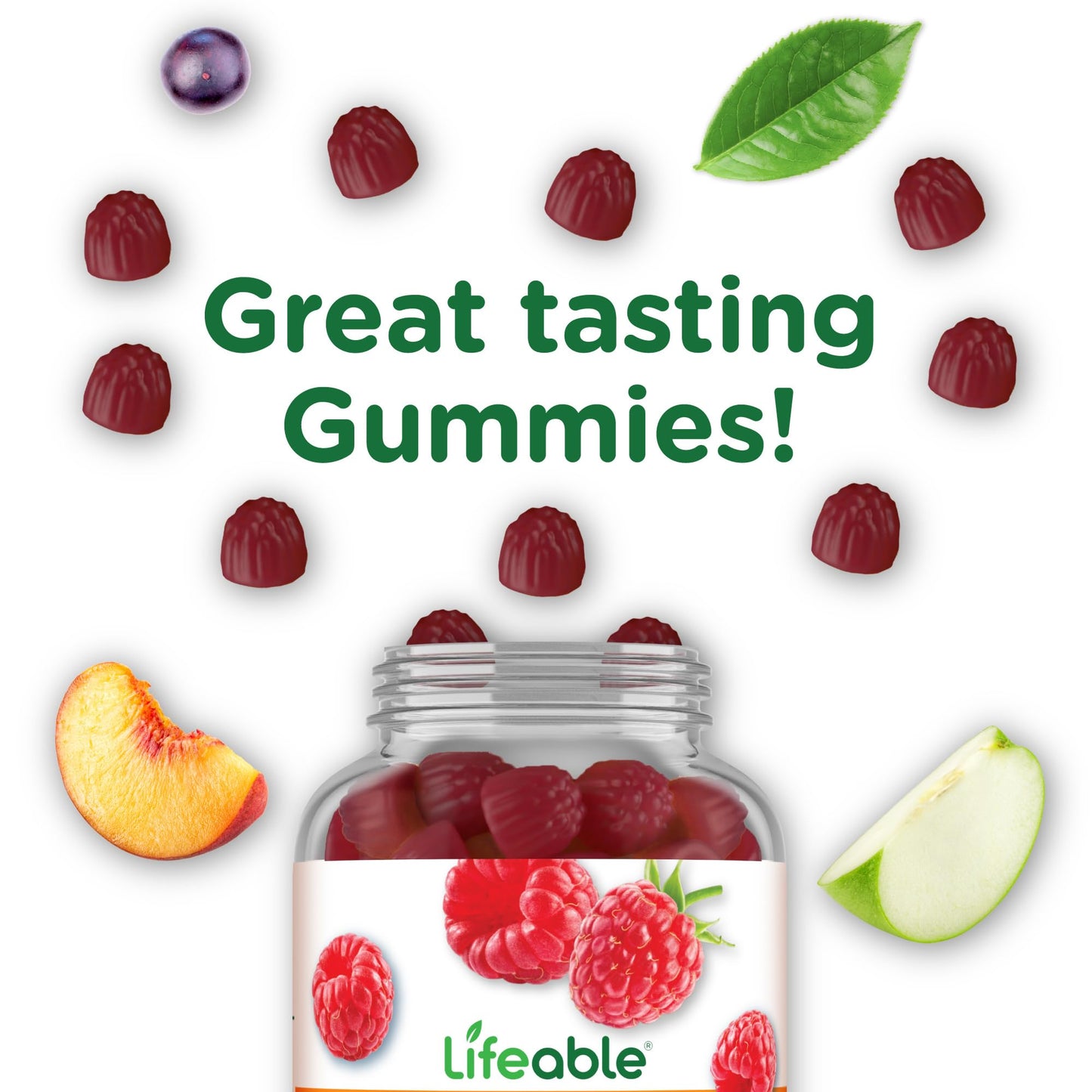 Lifeable Collagen Peptides Gummies | 100mg with Vitamin C | Great Tasting Collagen Supplements | Vegetarian Hair Skin and Nails Gummies | Collagen Gummies for Adults, Men, Women | 90 Gummies - Maple Wellness Supplements