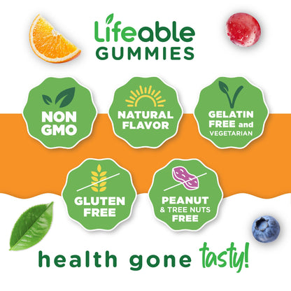 Lifeable Prebiotic Fiber Gummies for Adults | 5g | Great Tasting Fiber Supplement Gummies | Prebiotic Gummies for Digestive Health - Maple Wellness Supplements