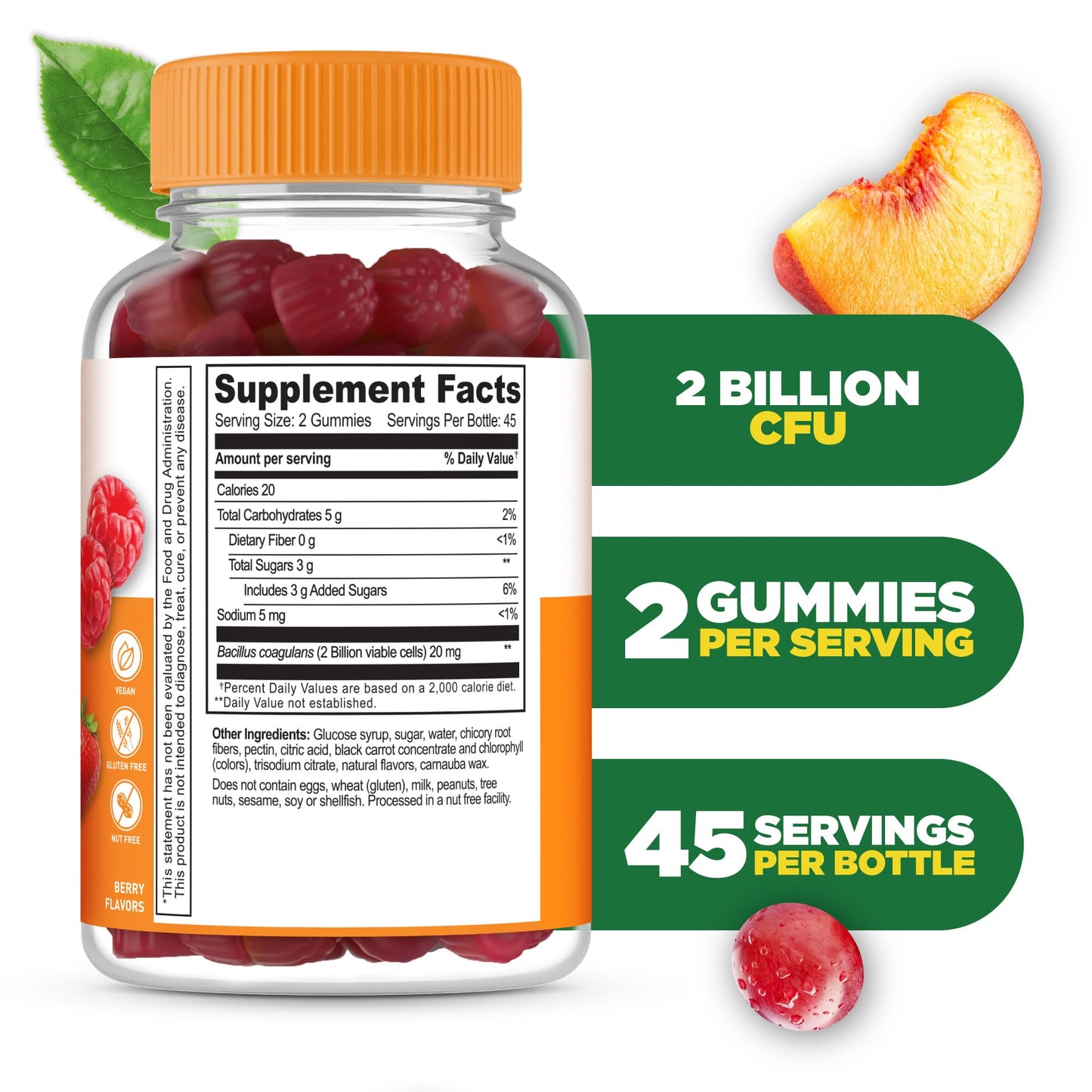 Lifeable Probiotics Gummies | 2 Billion CFU | Great Tasting Probiotic Gummies for Women | Probiotic Gummy for Gut Health and Immune Support - Maple Wellness Supplements