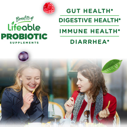 Lifeable Probiotics Gummies | 2 Billion CFU | Great Tasting Probiotic Gummies for Women | Probiotic Gummy for Gut Health and Immune Support - Maple Wellness Supplements