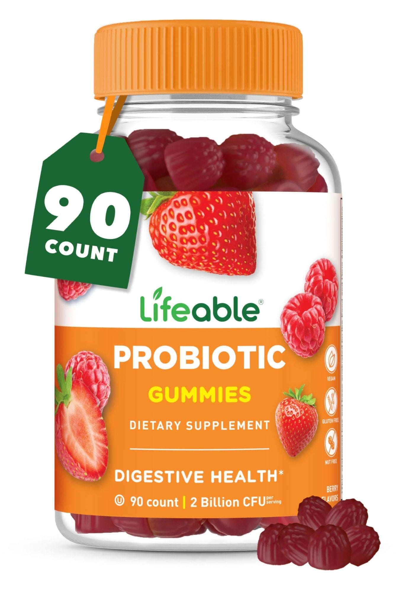 Lifeable Probiotics Gummies | 2 Billion CFU | Great Tasting Probiotic Gummies for Women | Probiotic Gummy for Gut Health and Immune Support - Maple Wellness Supplements