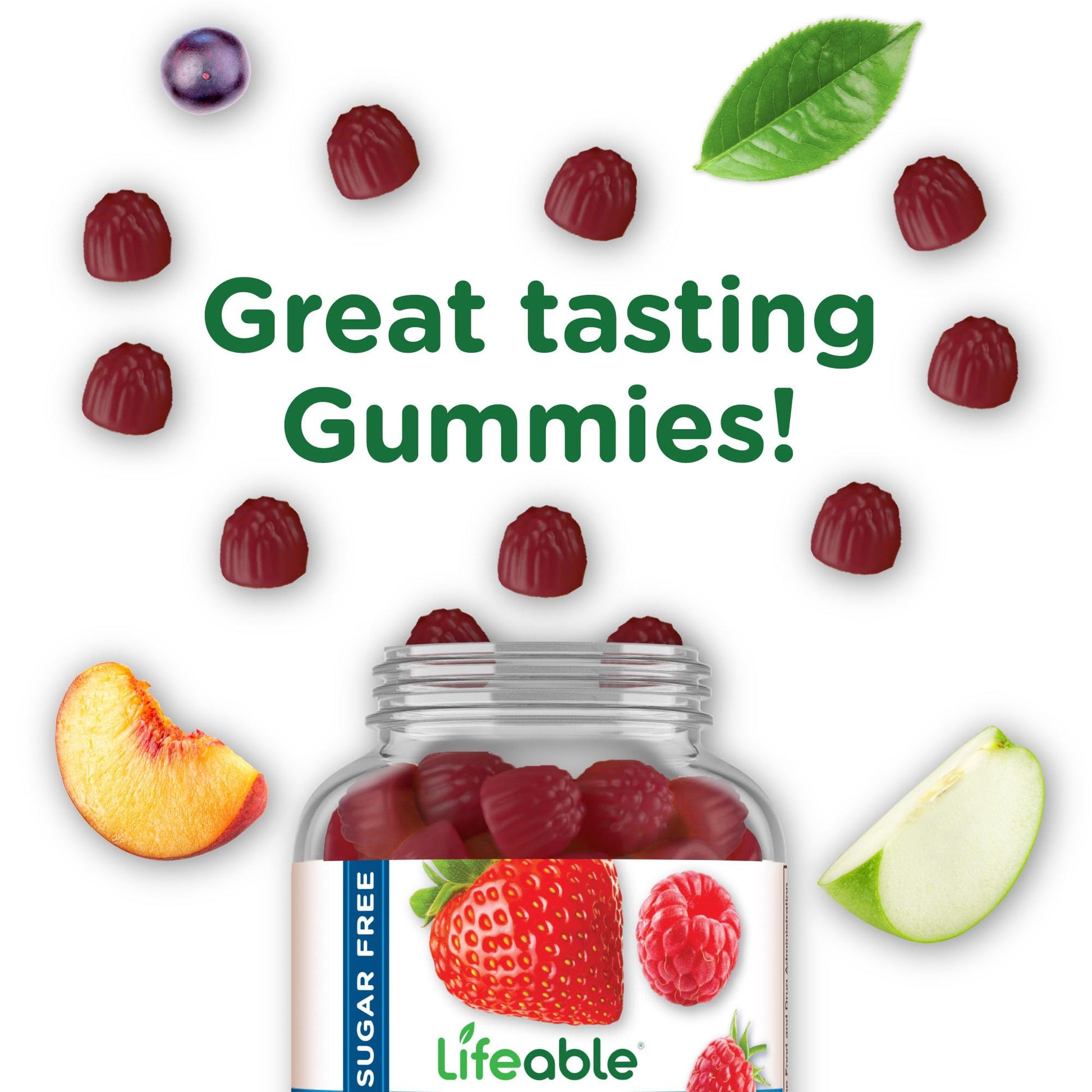 Lifeable Sugar Free Fiber Gummies for Adults | 4g | Great Tasting Fiber Supplement Gummies | Keto Friendly, Gluten Free, Vegan, Non GMO Prebiotic Fiber | for Digestive Health | 90 Gummies - Maple Wellness Supplements