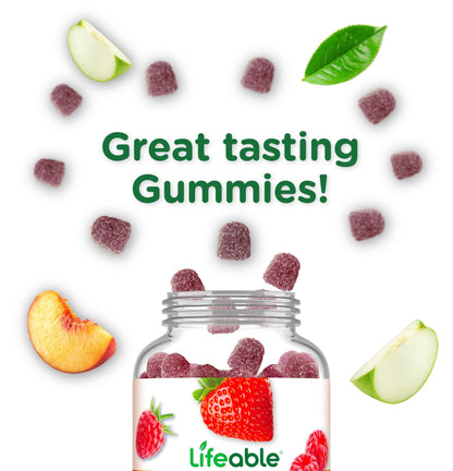 Lifeable Sugar Free Probiotics with Prebiotics Fiber – Great Tasting Natural Flavor Gummy Supplement – Keto Friendly Chewable – for Gut Health and Immune Support - Maple Wellness Supplements