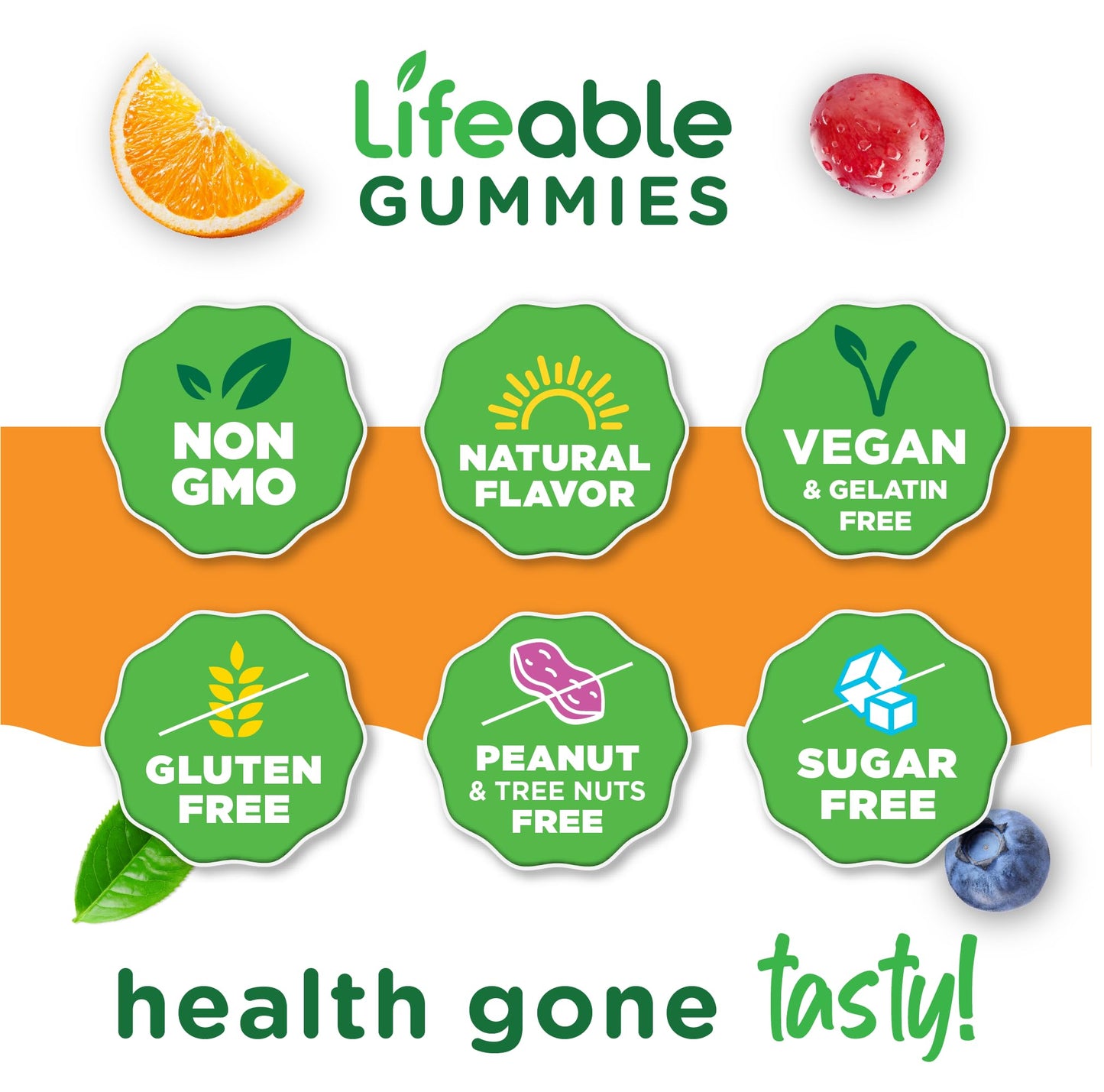 Lifeable Sugar Free Probiotics with Prebiotics Fiber – Great Tasting Natural Flavor Gummy Supplement – Keto Friendly Chewable – for Gut Health and Immune Support - Maple Wellness Supplements