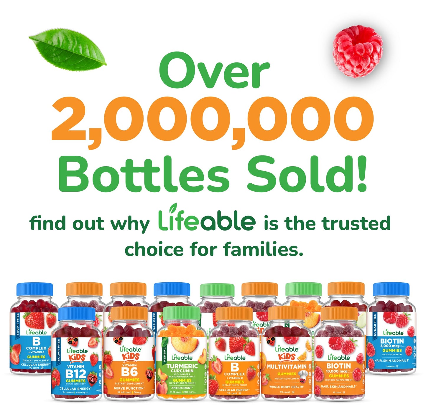 Lifeable Sugar Free Probiotics with Prebiotics Fiber – Great Tasting Natural Flavor Gummy Supplement – Keto Friendly Chewable – for Gut Health and Immune Support - Maple Wellness Supplements