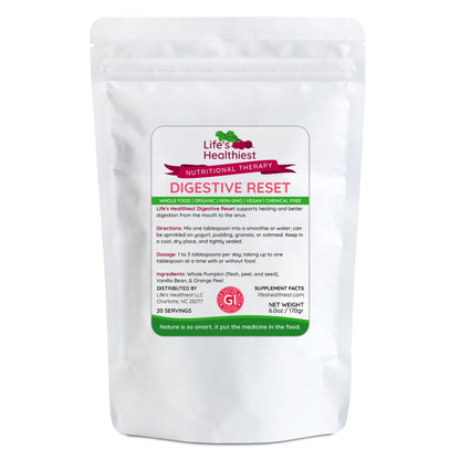 Life's Healthiest Digestive Reset Whole Food Therapy Powder Blend - 100% bioavailable nutrients from Whole Food. Organic, Plant-Based, Non-GMO, Clean and raw. 60 Servings. - Maple Wellness Supplements