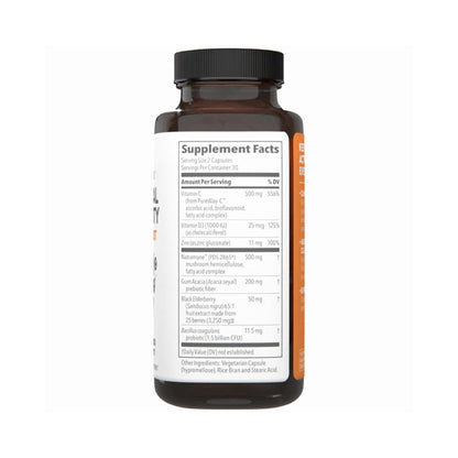 LifeSeasons Clinical Immunity - Daily Boost - Immune System Booster - Pre + Probiotics - Increases Antibodies & Immune Cells - Elderberry, Zinc, Natramune & Vitamin C + D3-60 Capsules - Maple Wellness Supplements