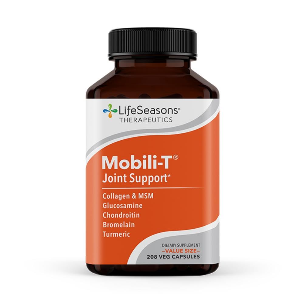 LifeSeasons Mobili-T - Joint Support Supplement - Reduces Aches & Discomforts - Increase Range of Motion - Rebuild Tissue & Cartilage - MSM Chondroitin Collagen Glucosamine & Turmeric - 208 Capsules - Maple Wellness Supplements