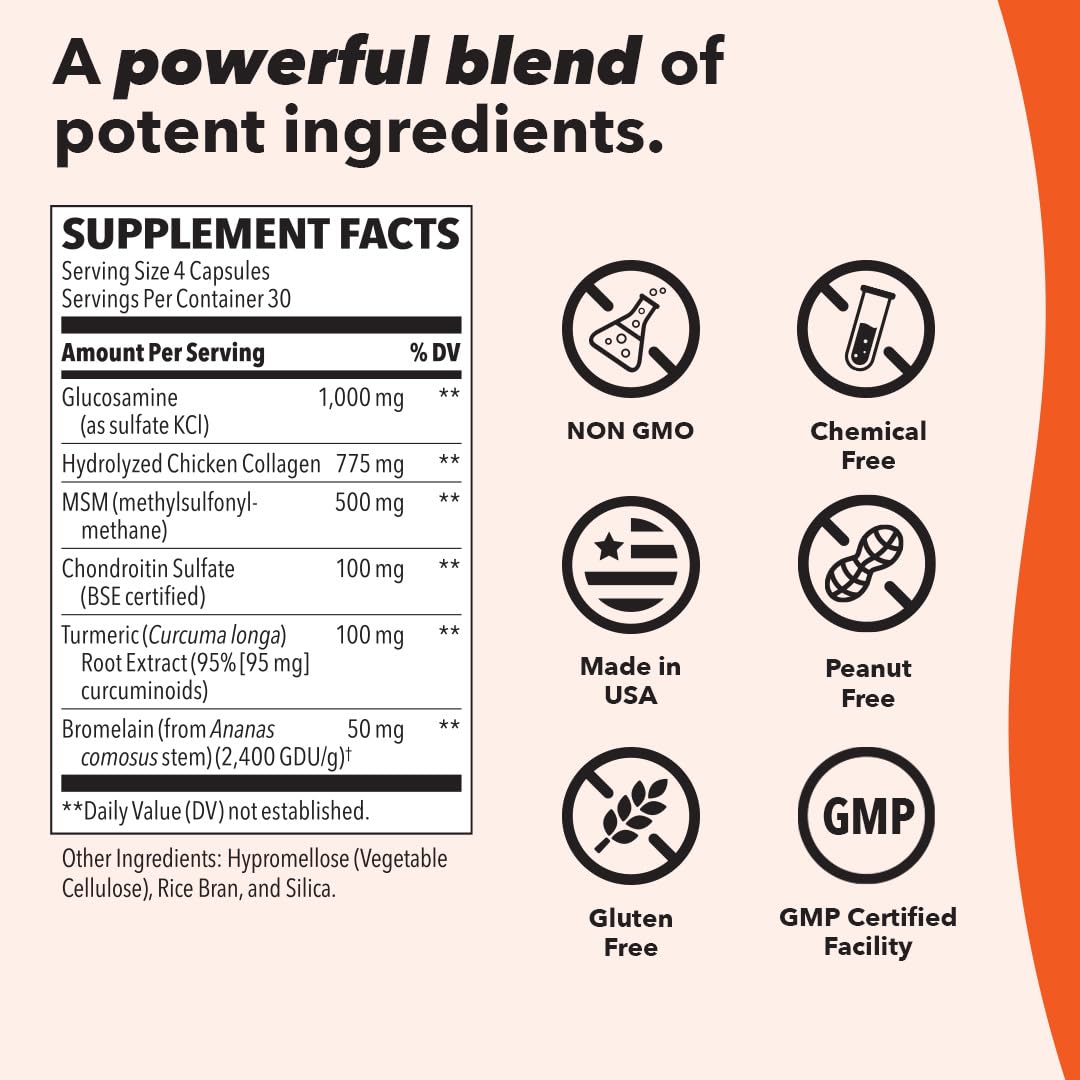 LifeSeasons Mobili-T - Joint Support Supplement - Reduces Aches & Discomforts - Increase Range of Motion - Rebuild Tissue & Cartilage - MSM Chondroitin Collagen Glucosamine & Turmeric - 208 Capsules - Maple Wellness Supplements